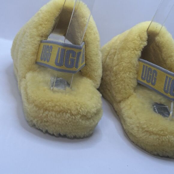 UGG Kids Fluff Yeah Slide Slippers Yellow Sheepskin Youth Size 13 1098494K - Picture 14 of 16